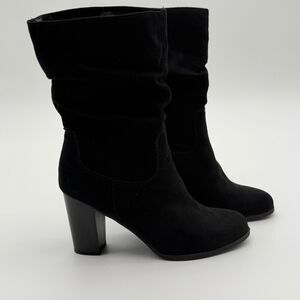Style & Co Saraa Slouch Boots Size 8M Mid-shaft Black Booties